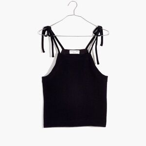 NWT Madewell Black Sleeveless Tank Top with Tie Straps - Women’s Size Large